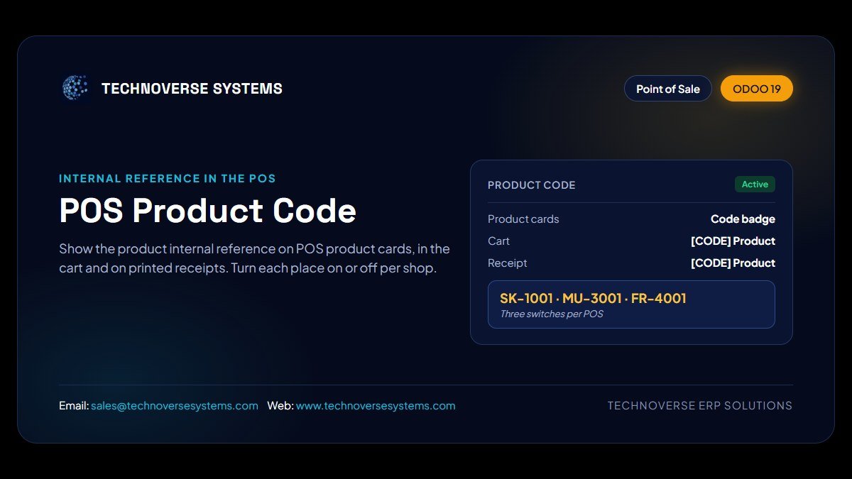 POS Product Code on Cards, Cart & Receipt