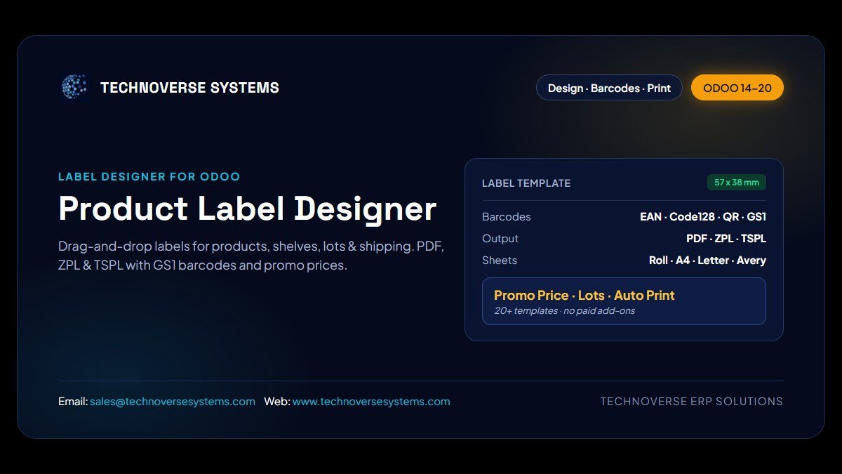 Product Label Designer - Odoo Barcode Label Printing & ZPL