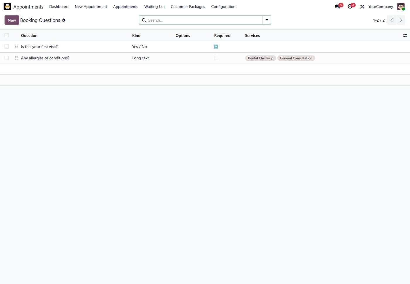 Booking questions
