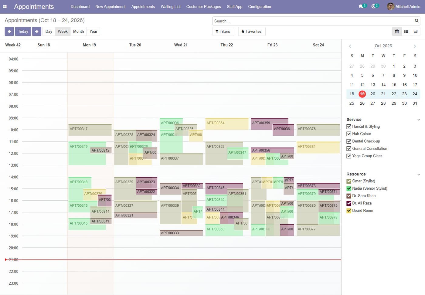 Odoo 14 / 15 / 16: Appointments calendar